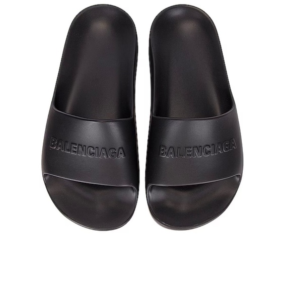 Black platform balenciaga slides - Picture 1 of 6